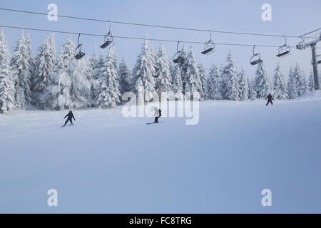 Cervenohorske Sedlo, Winter, Schnee Stockfoto