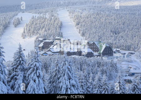 Cervenohorske Sedlo, Winter, Schnee Stockfoto