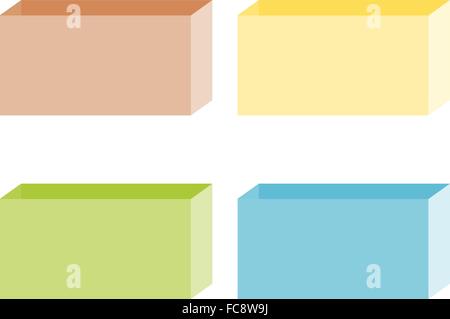 Bunte Kartonschachtel in der niedlichen Konzept-Abbildung Stock Vektor