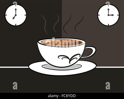 Kaffee-Symbol in der Pause Zeit Konzept Abbildung Stock Vektor