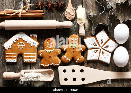 Hausgemachter Lebkuchen Weihnachtsplätzchen Stockfoto