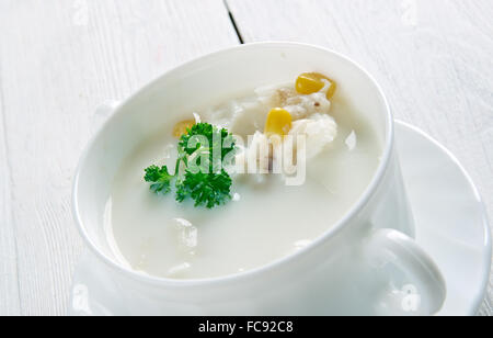 Dicke geräucherte Haddock chowder Stockfoto