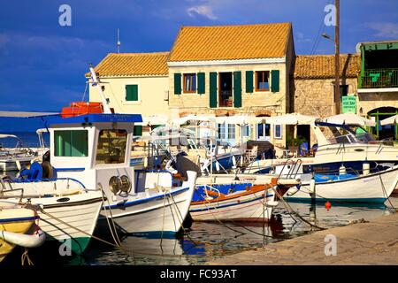 Loggos Hafen, Paxos, die Ionischen Inseln, griechische Inseln, Griechenland, Europa Stockfoto