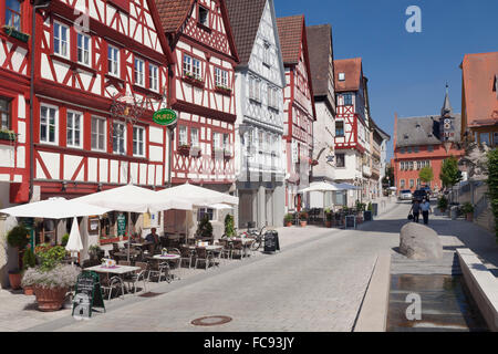 Fachwerkhäuser, Rathaus, Ochsenfurt, Mainfranken, untere Franken, Bayern, Deutschland, Europa Stockfoto