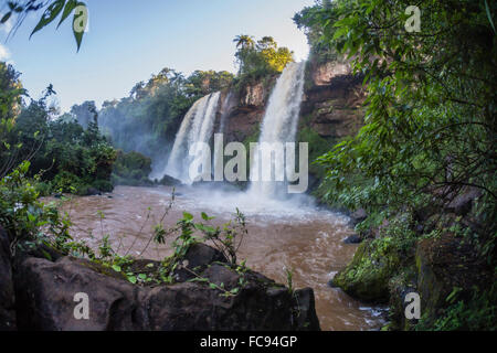 Ein Blick von der unteren Spur, Iguazu Falls National Park, UNESCO-Weltkulturerbe, Misiones, Argentinien, Südamerika Stockfoto