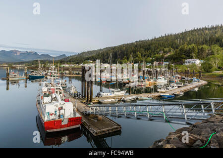 Königin Charlotte Stadthafen, Bärenfell Bay, Haida Gwaii (Queen Charlotte Islands), Britisch-Kolumbien, Kanada, Nordamerika Stockfoto