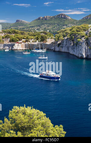 Les Calanques de Port-Miou, Nationalpark Calanque de Port-Pin, Cassis, Provence, Provence-Alpes-Cote d ' Azur, Frankreich Stockfoto