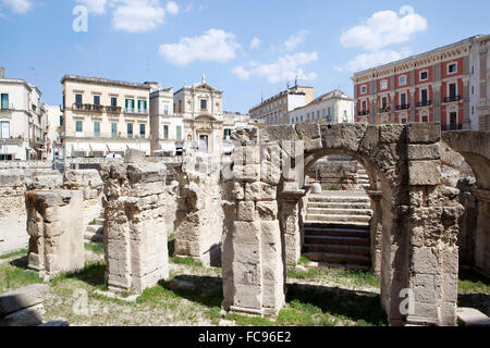 Das römische Amphitheater in Lecce, Apulien, Italien, Europa Stockfoto