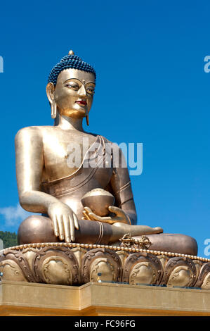 Dordenma Buddha Statue, 51,5 Meter hoch, eine Shakyamuni-Statue Gehäuse 100 kleineren Buddha-Statuen, Thimpu, Bhutan Stockfoto