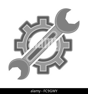 Hören und Schraubenschlüssel. Service-Symbol Stockfoto