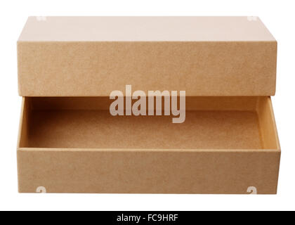Box isoliert auf weißem Hintergrund Beschneidungspfad Stockfoto