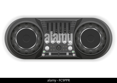 DJ-Panel Konsole Mischpult Abbildung isoliert auf weißem Hintergrund Stockfoto