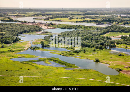 Niederlande, Kekerdom, Natur behalten Gelderse Poort. Gebiet namens Millinger Waard. Luftbild Stockfoto