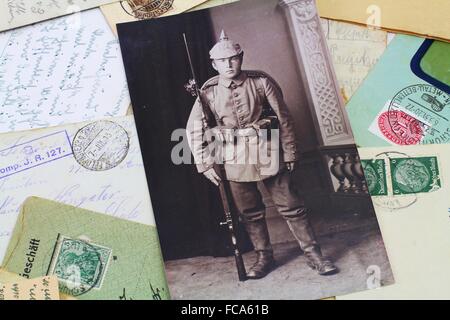 Soldat in der 1. Erster Weltkrieg Stockfoto