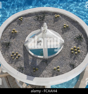 Blick von oben auf den Whirlpool Stockfoto