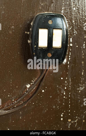 Alte Elektro Schalter Stockfoto