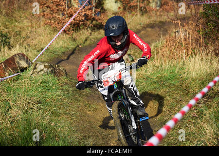 Fahrer, die Teilnahme an der NDH Cyclefix Chopwell Funduro, Chopwell, Gateshead, uk Stockfoto