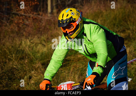 Fahrer, die Teilnahme an der NDH Cyclefix Chopwell Funduro, Chopwell, Gateshead, uk Stockfoto