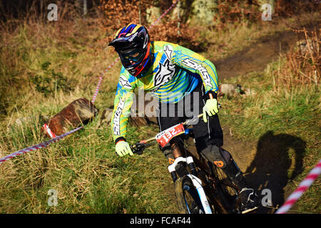 Fahrer, die Teilnahme an der NDH Cyclefix Chopwell Funduro, Chopwell, Gateshead, uk Stockfoto