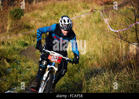 Fahrer, die Teilnahme an der NDH Cyclefix Chopwell Funduro, Chopwell, Gateshead, uk Stockfoto