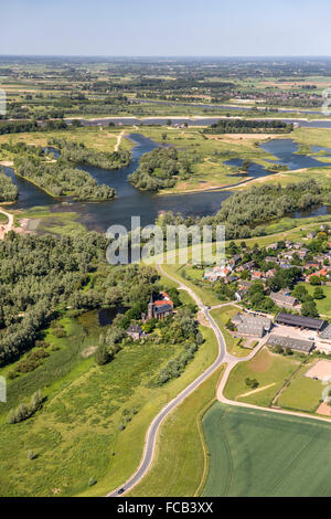 Niederlande, Kekerdom, Natur behalten Gelderse Poort. Gebiet namens Millinger Waard. Luftbild Stockfoto