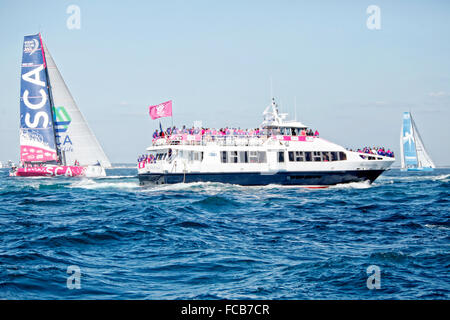 Einen Zwischenstopp des Volvo Ocean Race in Lorient, Bretagne, Frankreich. Stockfoto