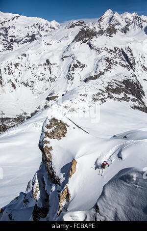 Skifahren in den Bergen des Val d ' Isere, Frankreich Stockfoto