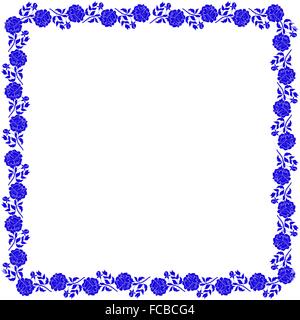Zarten Gestalt mit blaue Pfingstrose Blumen isoliert auf weißem Hintergrund. Stock Vektor
