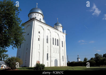 St.-Georgs Kathedrale in St. George's (Jurjew) Kloster, Weliki Nowgorod, Russland. Stockfoto