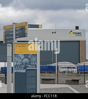 Titanic Trail außerhalb Titanic Studios in der Titanic Quarter-Belfast Stockfoto