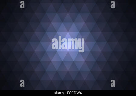 Blaue abstrakter geometrischen Hintergrund gebildet mit Dreiecken in Reihen Stockfoto