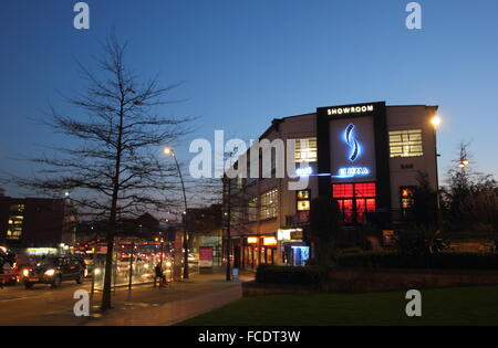 Der Showroom; ein independent-Kinos im Stadtzentrum von Sheffield, Yorkshire, England - 2016, Abend, Langzeitbelichtung-2016 Stockfoto