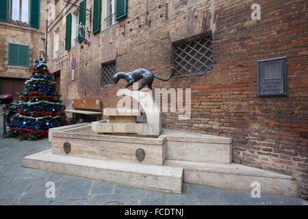 Panther Contrada Denkmal. Siena, Toskana. Italien. Stockfoto