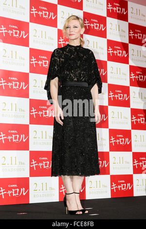 Tokio, Japan. 22. Januar 2016. Australische Schauspielerin Cate Blanchett besucht der Japan-Premiere für den Film '' Carol'' in Roppongi Hills am 22. Januar 2016, Tokio, Japan. Der Film erscheint am 11. Februar 2016 in den japanischen Kinos. Bildnachweis: Rodrigo Reyes Marin/AFLO/Alamy Live-Nachrichten Stockfoto