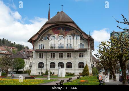 Kunst Nouveau Guild Hall, Le Locle, UNESCO World Heritage Site, Schweiz Stockfoto