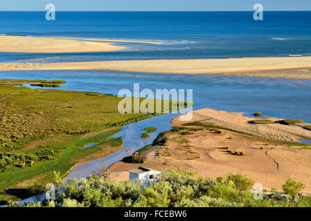 Portugal, Algarve: Blick auf die Inseln und Sandbänke Natur Park Ria Formosa Stockfoto