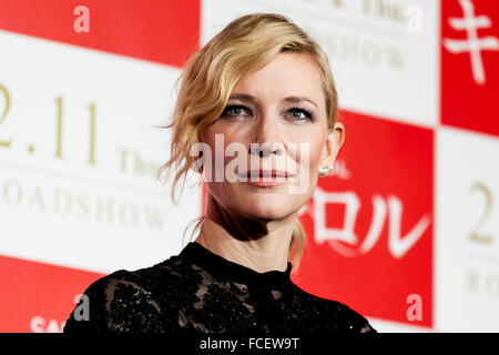 Tokio, Japan. 22. Januar 2016. Australische Schauspielerin Cate Blanchett besucht der Japan-Premiere für den Film '' Carol'' in Roppongi Hills am 22. Januar 2016, Tokio, Japan. Der Film erscheint am 11. Februar 2016 in den japanischen Kinos. Bildnachweis: Rodrigo Reyes Marin/AFLO/Alamy Live-Nachrichten Stockfoto