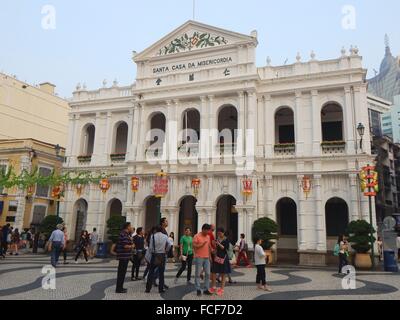 Das Heilige Haus der Barmherzigkeit in Macau - Santa Casa Da Misericordia am Largo Do Senado wurde durch den ersten Bischof von Macau 1569 gegründet Stockfoto