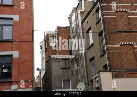 Straßenszene in Brüssel Molenbeek, 9. Januar 2016. Stockfoto