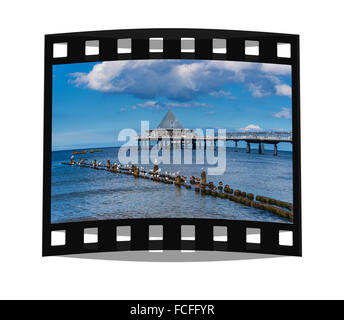 Seebruecke Heringsdorf, Pier an der Ostsee, Heringsdorf, Insel Usedom, Mecklenburg-Western Pomerania, Deutschland, Europa Stockfoto