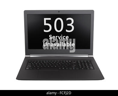 HTTP-Statuscode auf einem Laptop-Bildschirm - 503 Dienst nicht verfügbar Stockfoto