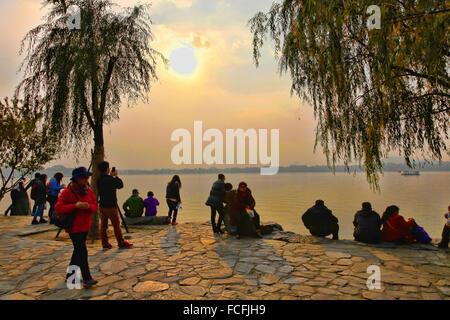 Sonnenuntergang im Sommer Ort der Kaiserinmutter nahe Peking Chinesen; China Stockfoto