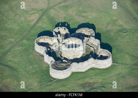 Eine Luftaufnahme der Camber Castle in der Nähe von Roggen in East Sussex Stockfoto