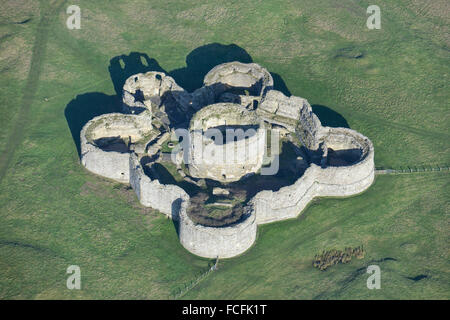 Eine Luftaufnahme der Camber Castle in der Nähe von Roggen in East Sussex Stockfoto