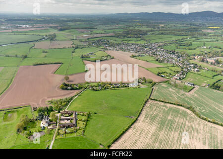 Eine Luftaufnahme des Callow Ende, einem Dorf in den Malvern Hills District Worcestershire Stockfoto