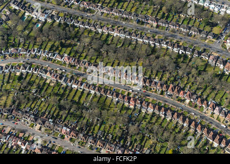 Eine Luftaufnahme von einem suburban Wohnsiedlung in Bromley, Greater London Stockfoto