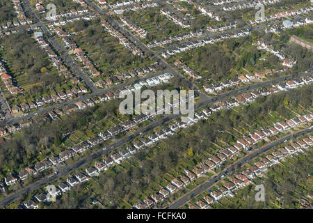 Eine Luftaufnahme von einem suburban Wohnsiedlung in Bromley, Greater London Stockfoto