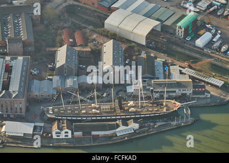 Eine Luftaufnahme des SS Great Britain, jetzt ein Museum Schiff in Bristol Stockfoto