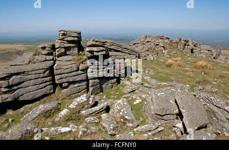 Am Belstone Tor, Dartmoor, Blick nach Norden Stockfoto