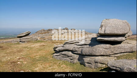 Am Belstone Tor, Dartmoor, Blick Richtung Stockfoto